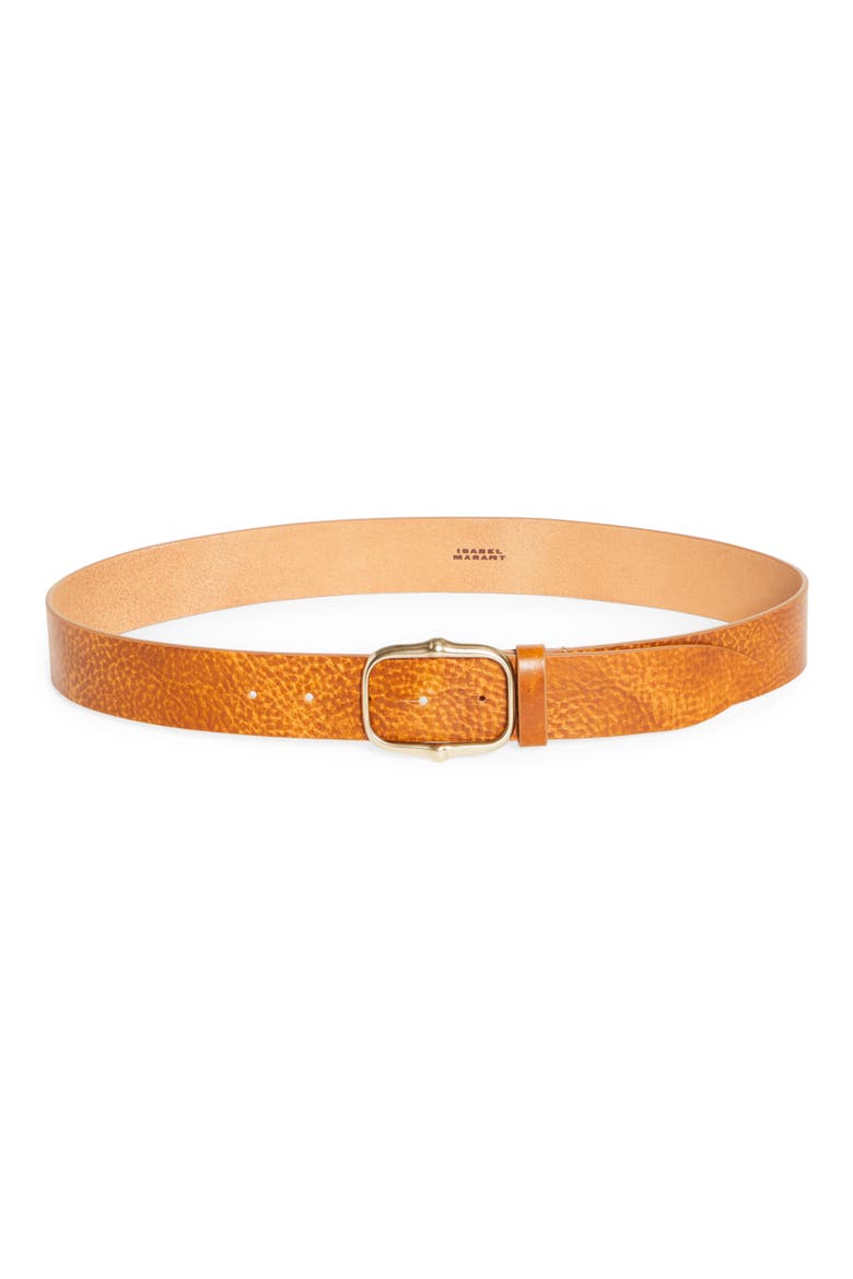 Holis Leather Belt, Main, color, AMBER