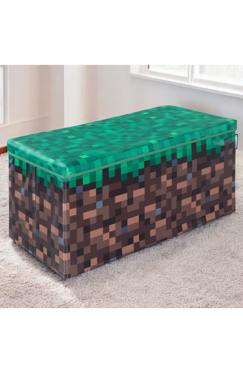 MINECRAFT Pixel Grass Block Toy Storage Box, Alternate, color, Multicolored