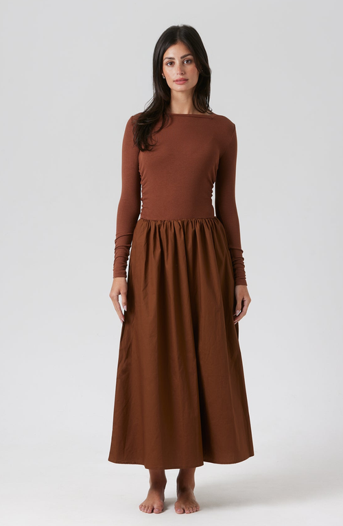 By Tess Collection Shay Dress In Brown