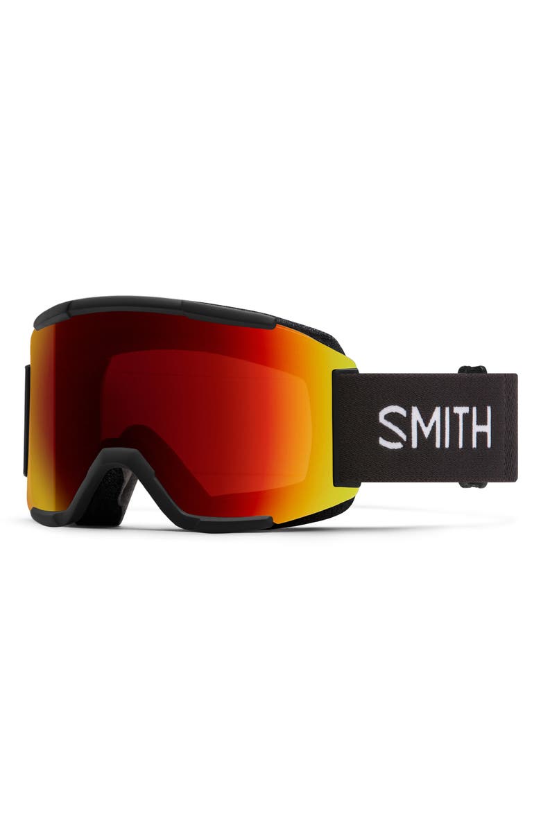 Smith Squad 203mm ChromaPop<sup>™</sup> Snow Goggles, Main, color, Black / Chromapop Sun Red