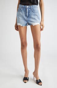 L'AGENCE Clark High Waist Denim Cutoff Shorts