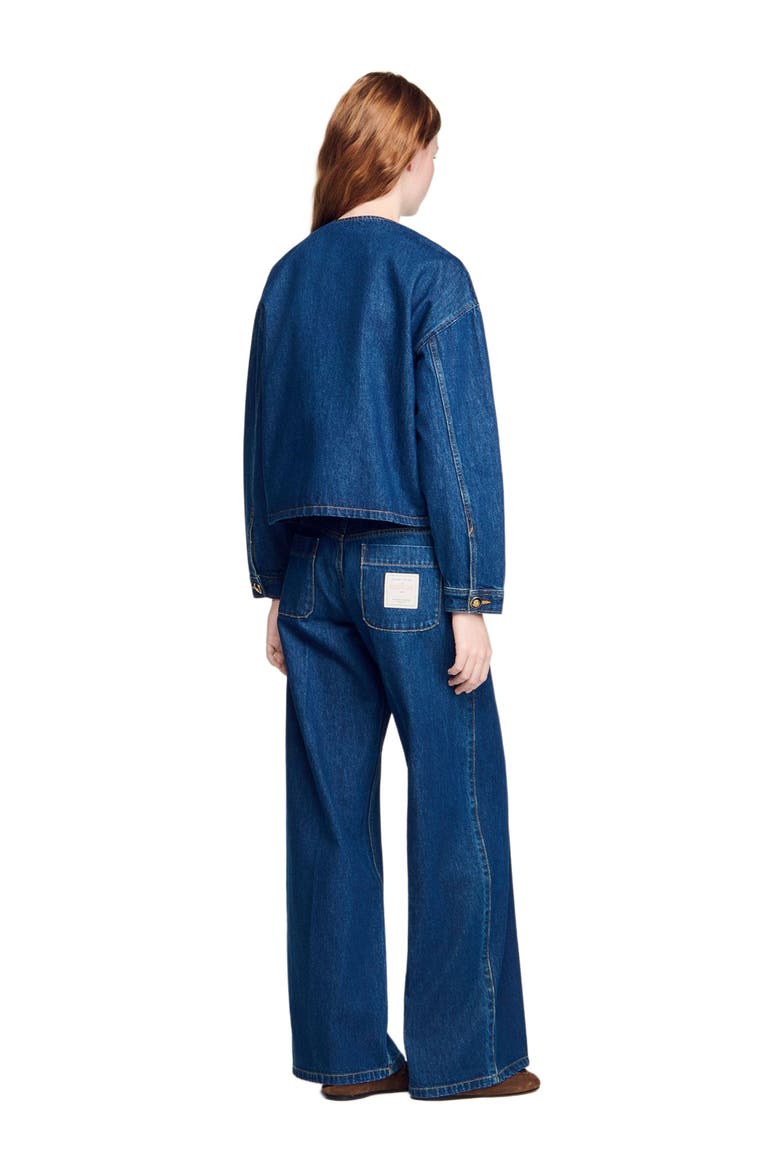 Denim jacket with fancy buttons, Alternate, color, Deep blue