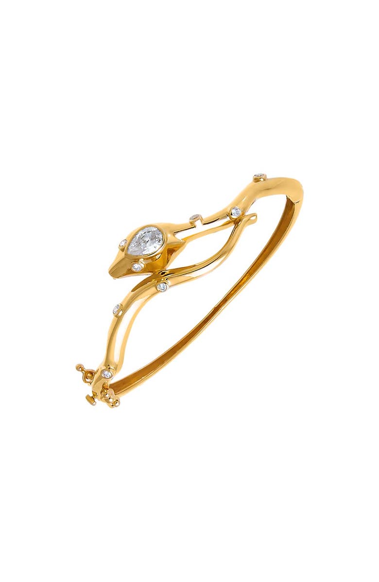BY ADINA EDEN Lab Grown Diamond Snake Head Bangle 14K, Main, color, 14K Gold