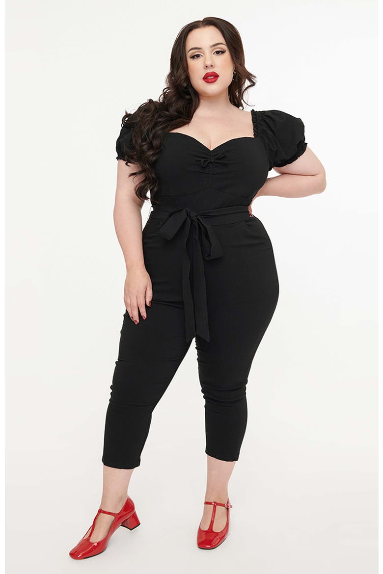 Plus Size Belted Jumpsuit, Main, color, Black