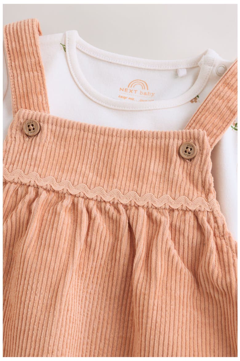 Kids' Corduroy Pinafore Dress & Bodysuit Set, Alternate, color, BROWN