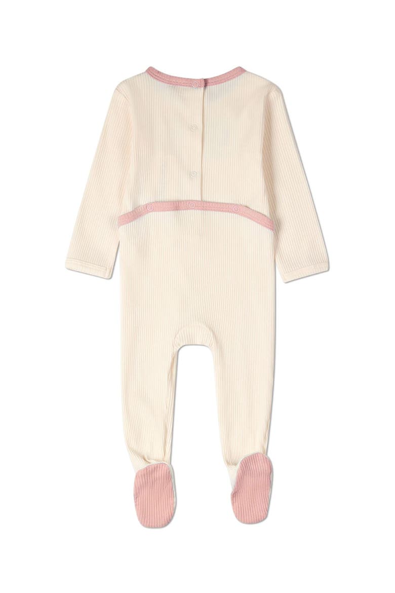 Baby Framed Florals Embroidered Footie, Alternate, color, Pink