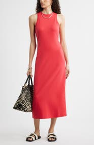 Nordstrom Stretch Cotton Microrib Tank Dress