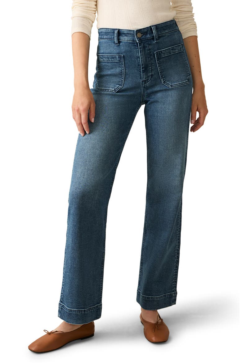 Stretch Terry Wide Leg Pants, Main, color, RIVERTON