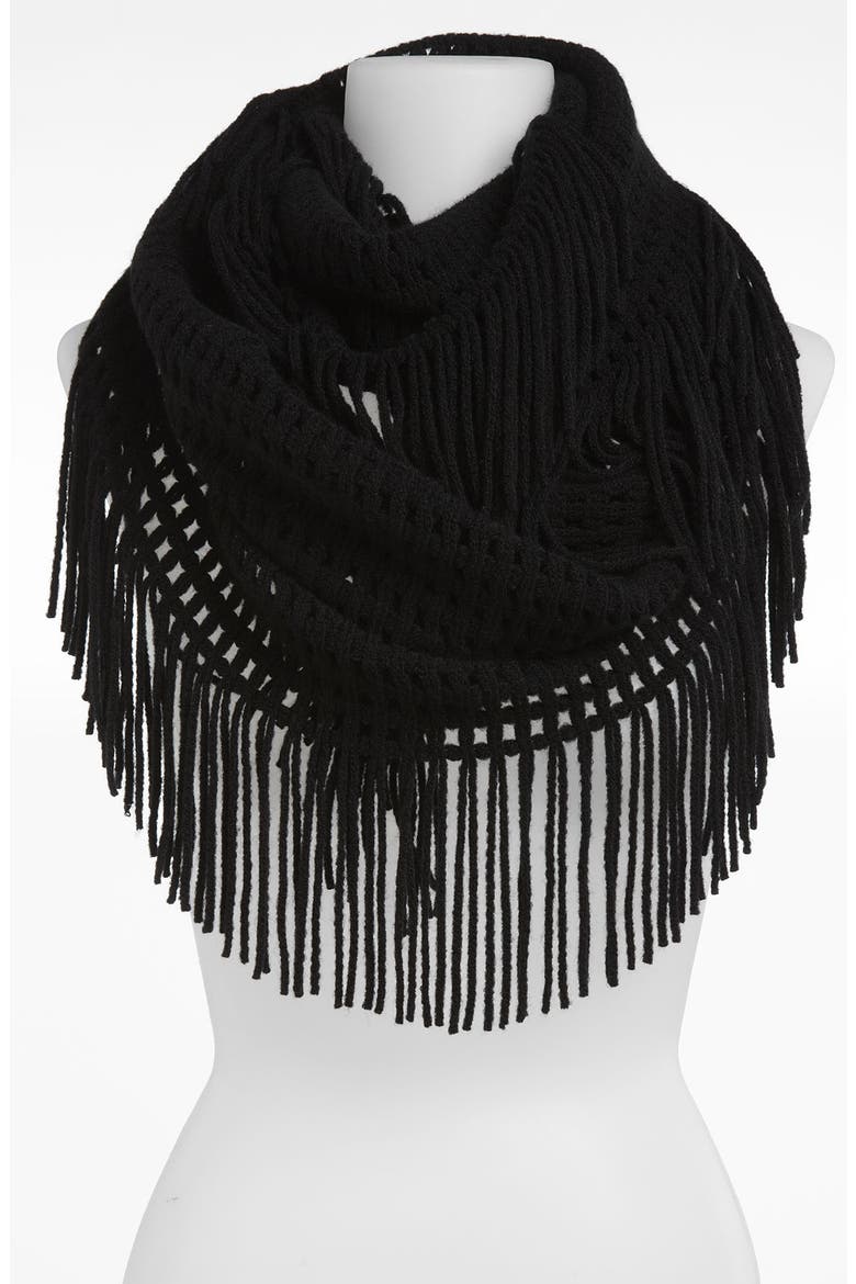 Hinge® Tassel Scarf, Main, color, BLACK