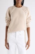 Isabel Marant Tulliam Lace-Up Detail Merino Wool & Cashmere Blend Crewneck Sweater