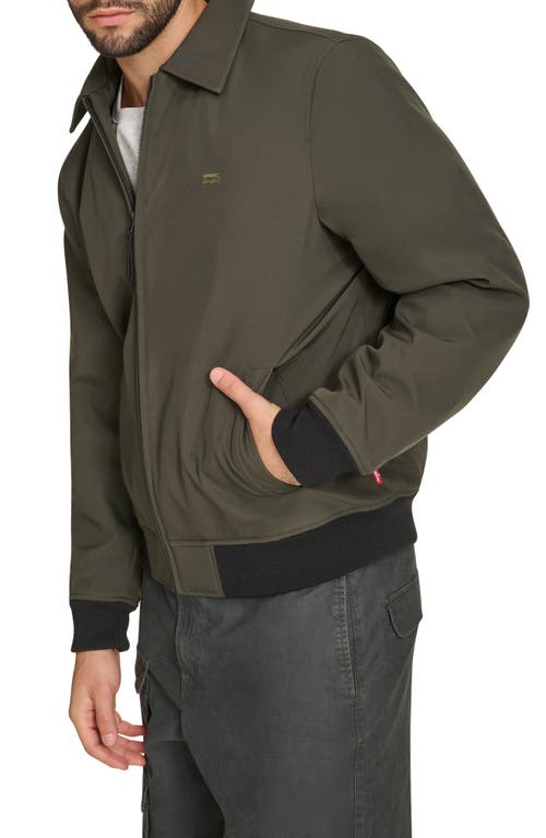 Levi's Laydown Collar Water Resistant Insulated Bomber Jacket In Green