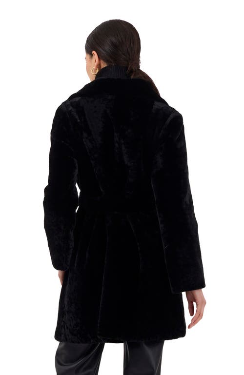 Gorski Shearling Lamb Stroller, Reversible To Taffeta, Belt In Black