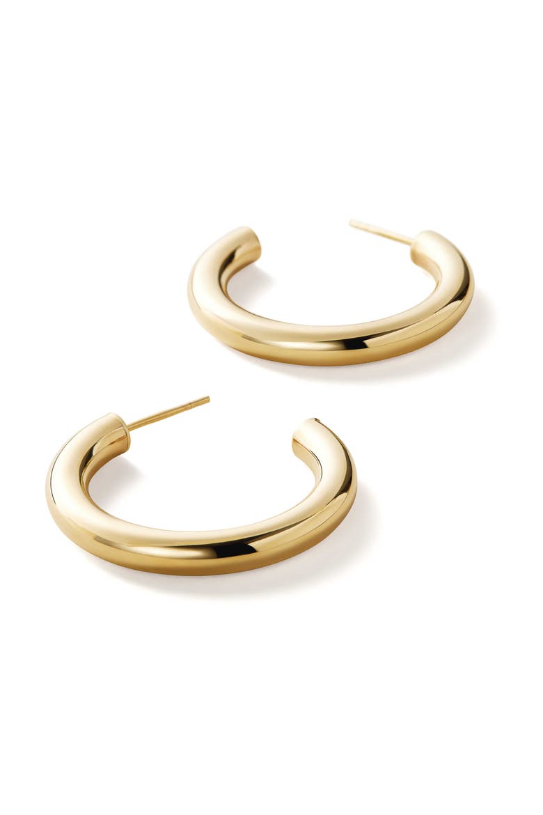 Chunky Gold Hoop Earrings - Gold Bold C-Hoops Large, Alternate, color, Gold