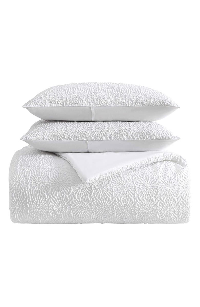 Nautica Sunflower Embossed Microfiber Comforter, Sheets & Throw Set, Main, color, White