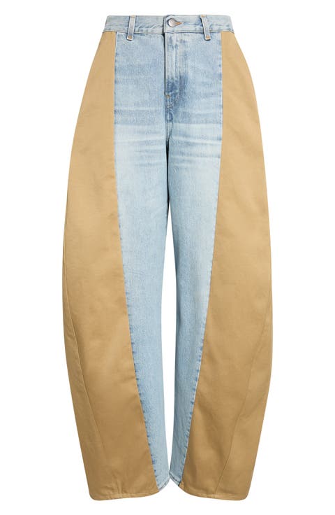 Clyde Colorblock Barrel Leg Jeans