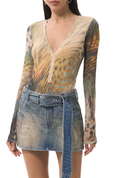 Harris Printed Mesh Bodysuit