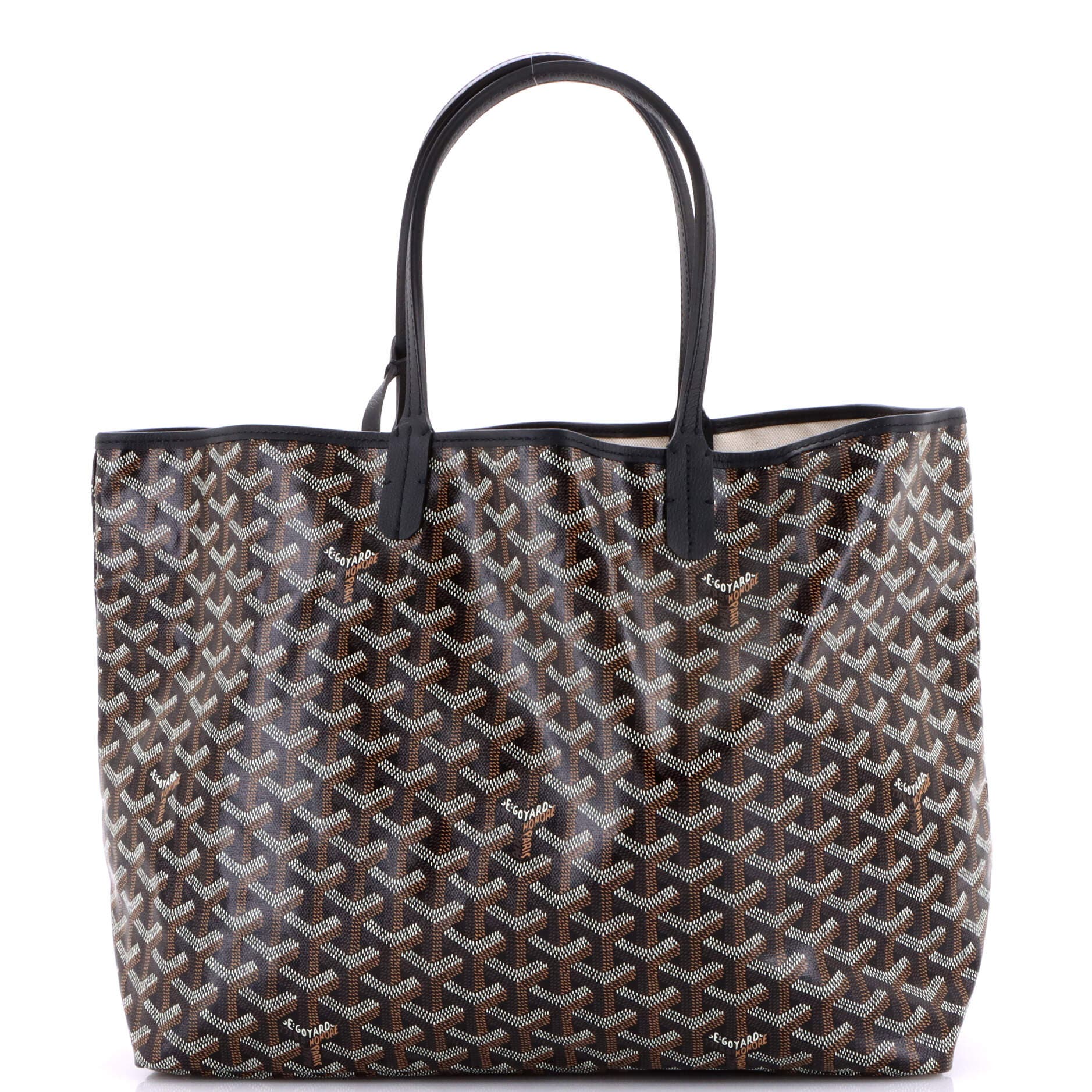 Pre-Owned Goyard Saint Louis Tote Coated Canvas PM, Main, color, Black