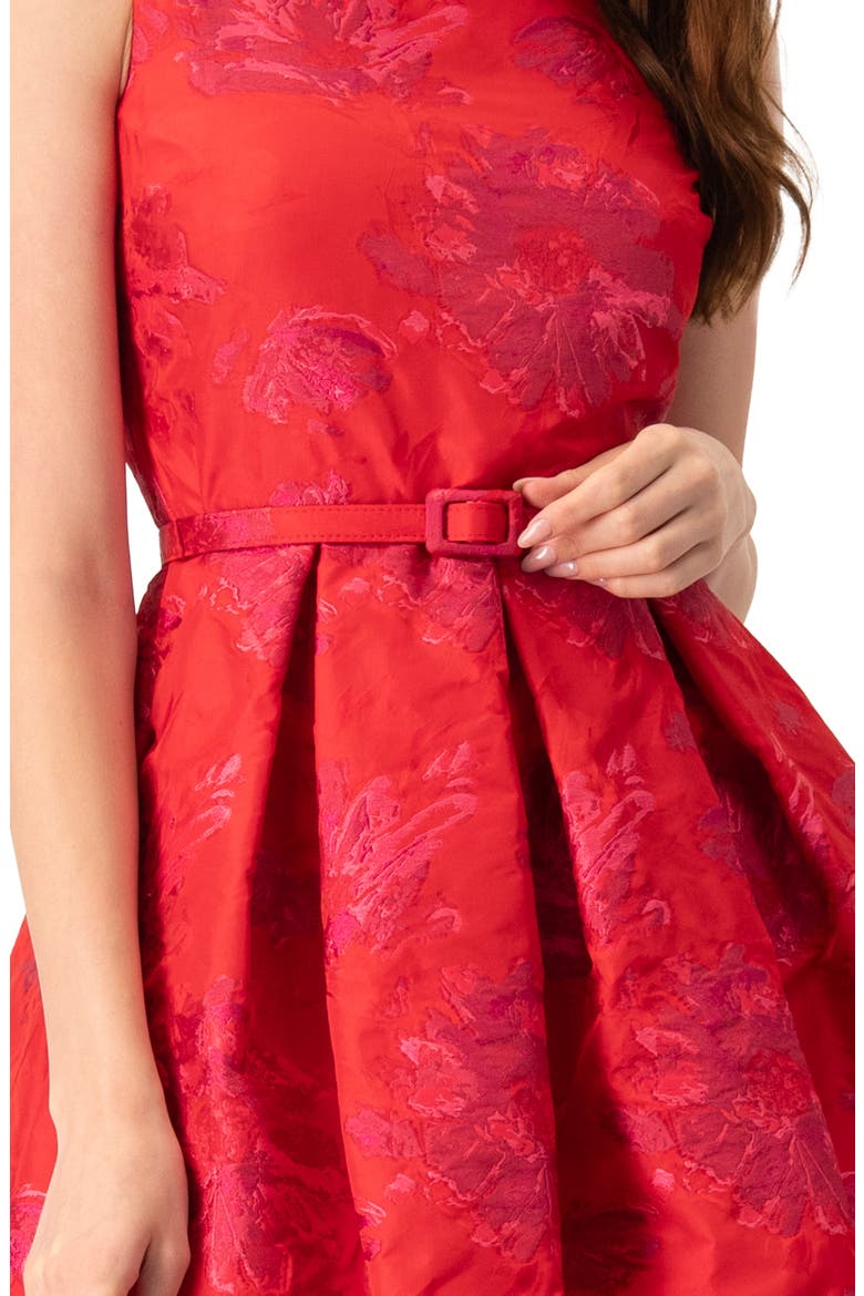 Sleeveless Midi Dress with Round Neck, Alternate, color, Red