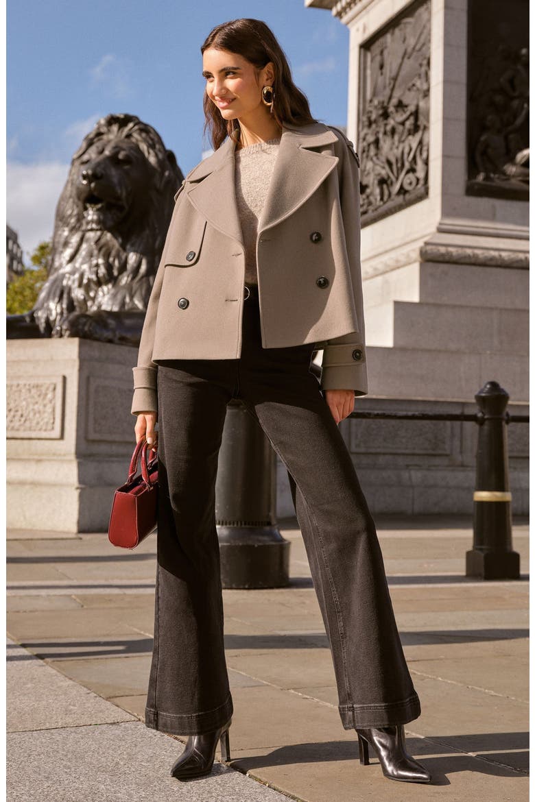 Cropped Trench Coat, Alternate, color, BEIGE