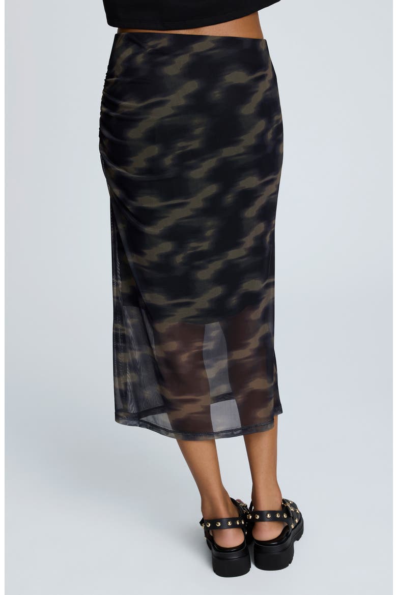 Pull-On Mesh Midi Skirt, Alternate, color, BLACK MULTI