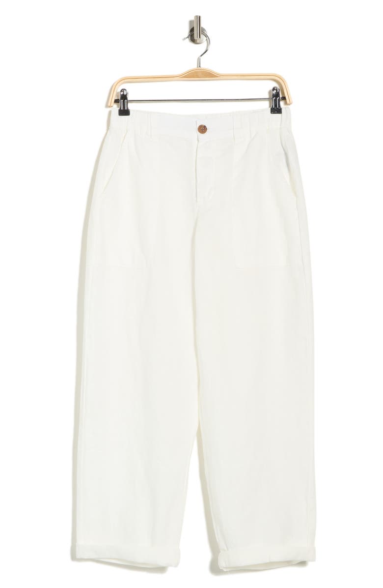 Sanctuary Cruiser Relaxed Straight Leg Linen Pants, Alternate, color, Bleached White