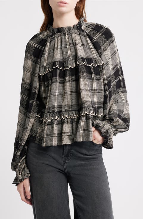 Long Sleeve Plaid Woven Shirt