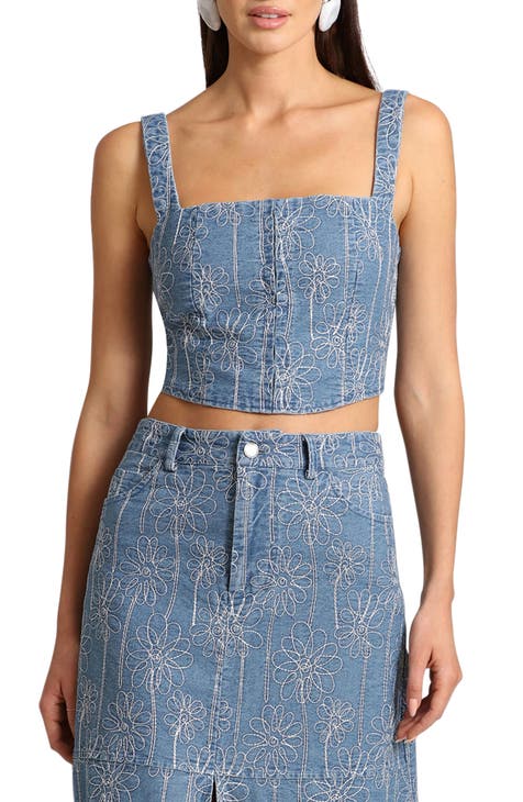 Denim Crop Top main image 1