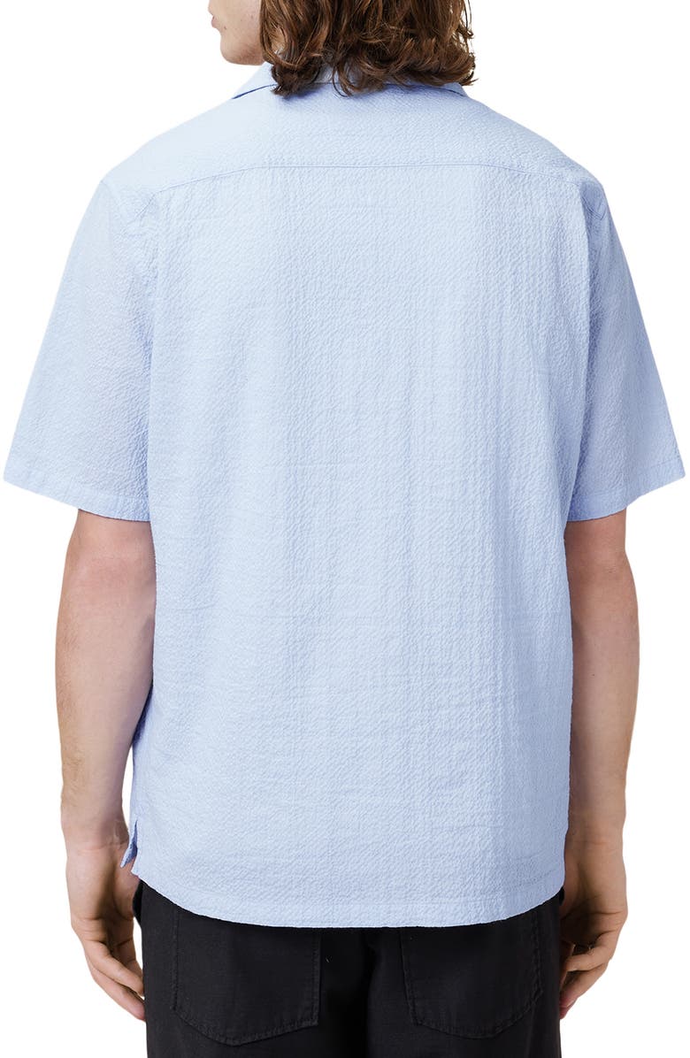 AllSaints Valmer Short Sleeve Button-Up Shirt, Alternate, color, Shore Blue