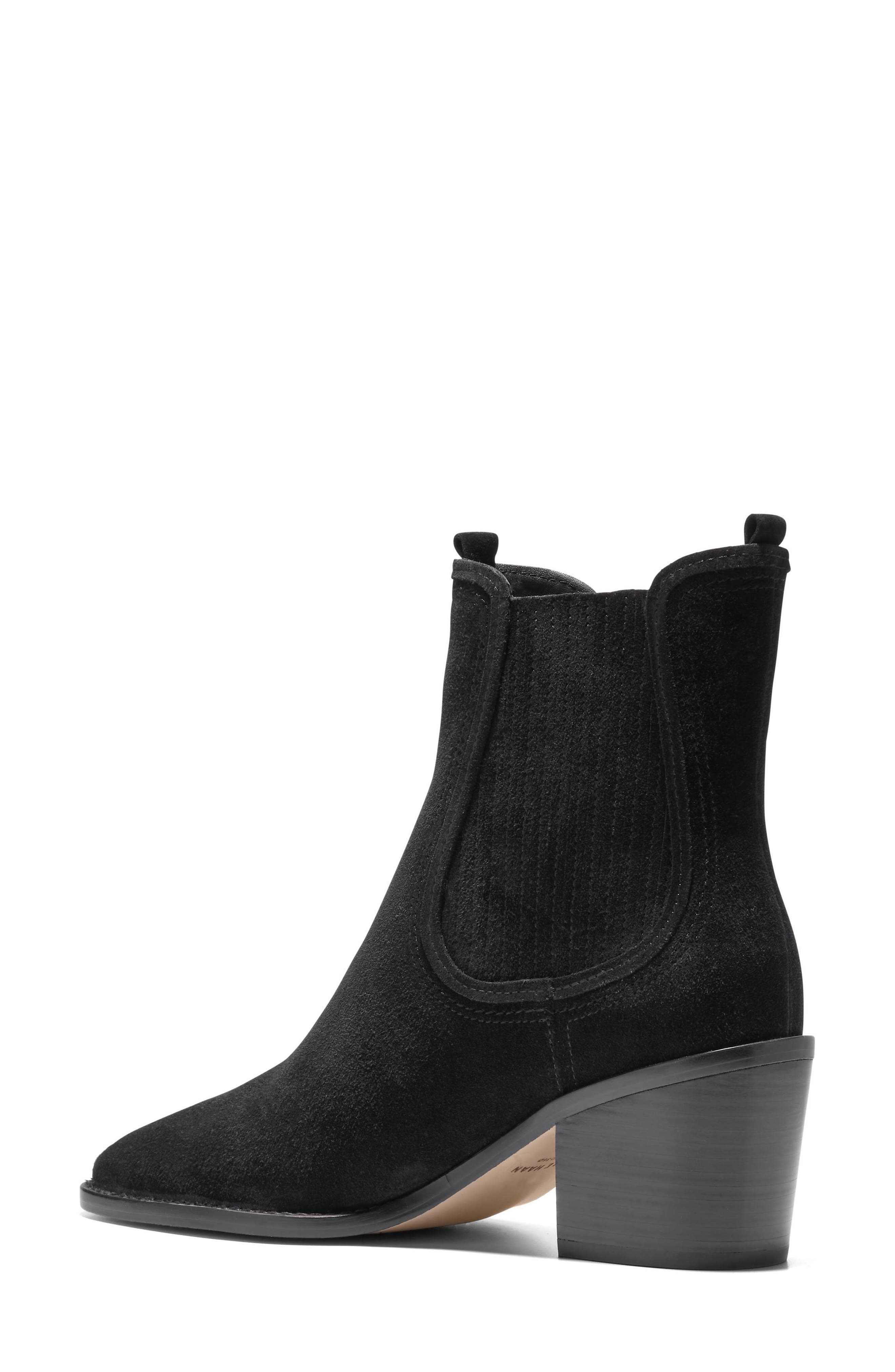 Janelle Chelsea Boot, Alternate, color, BLACK SUEDE
