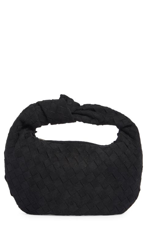 Woven Faux Suede Clutch
