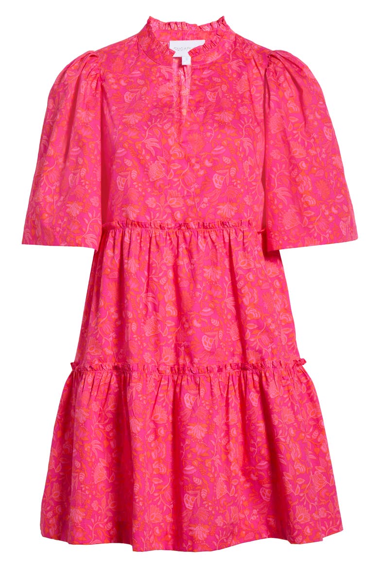 Gibson Dixie Tiered Cotton Dress, Alternate, color, MAGENTA-PINK