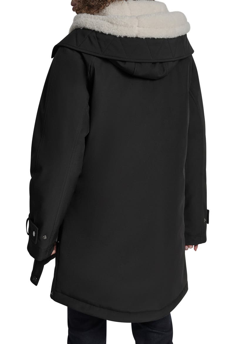 Faux Fur Lined Hooded Softshell Parka, Alternate, color, BLACK