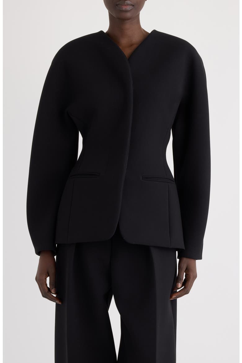La Veste Ovalo Coccon Jacket, Main, color, BLACK