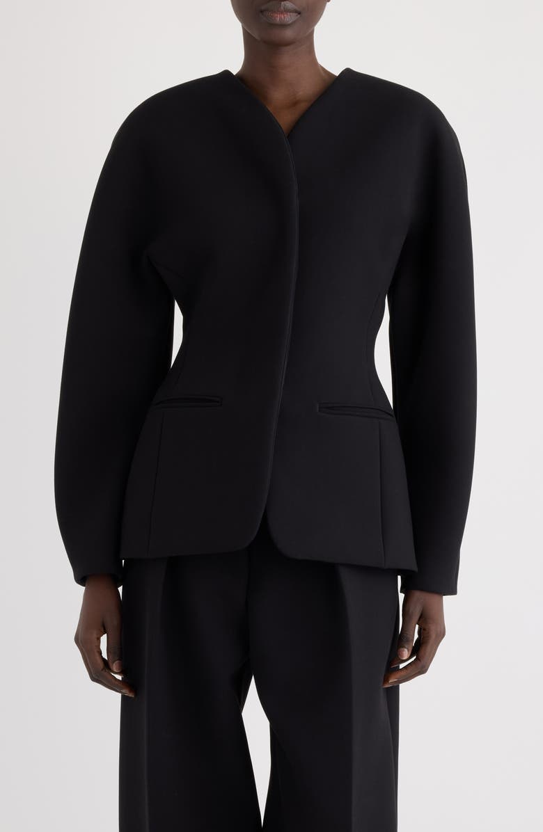 Jacquemus La Veste Ovalo Coccon Jacket, Main, color, Black