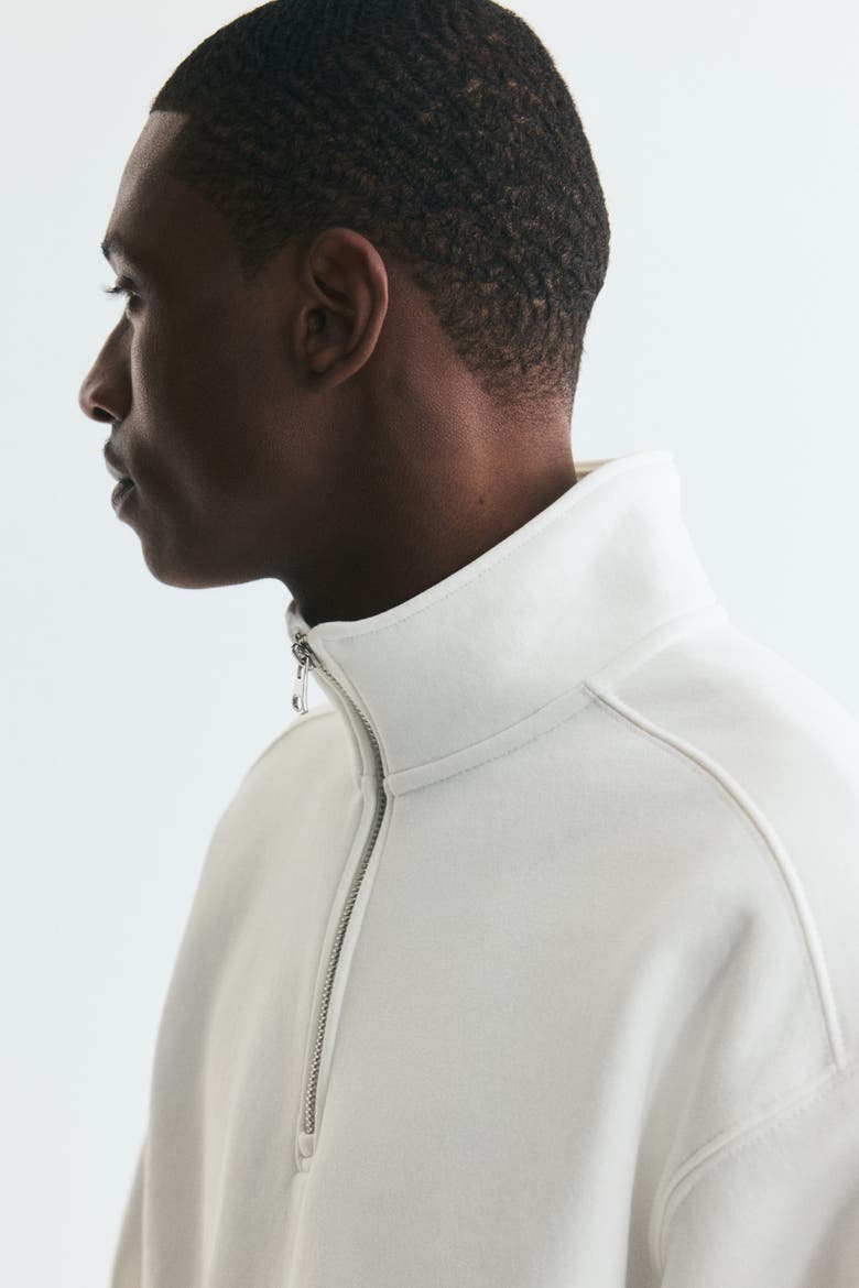 Loose Fit Half-Zip Sweatshirt, Alternate, color, Cream