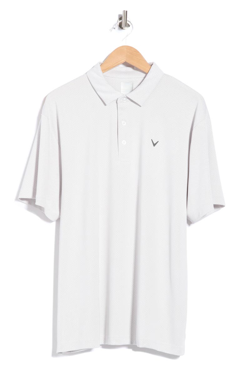Geometric Jacquard Short Sleeve Polo, Main, color, BRIGHT WHITE
