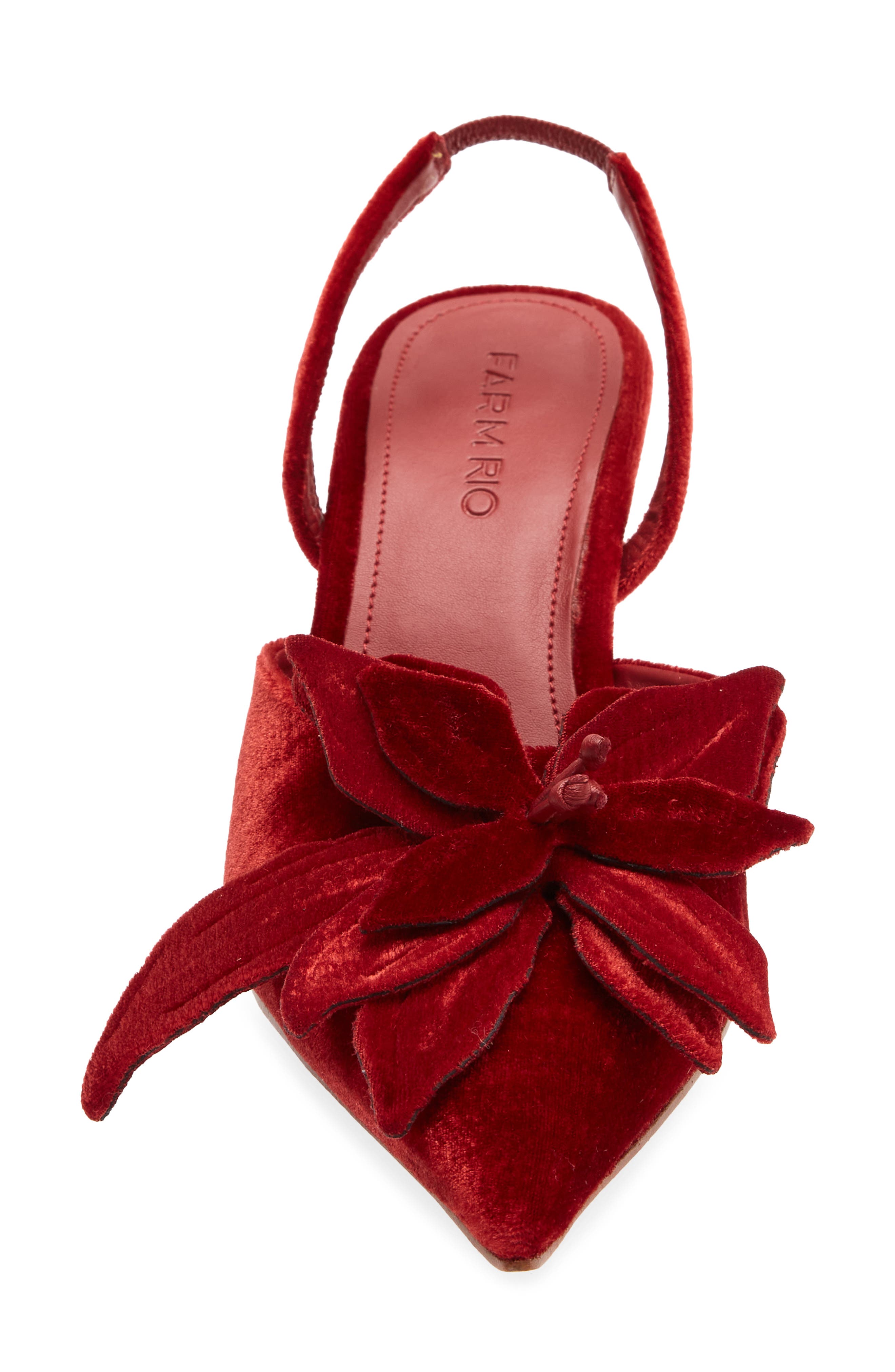 Flower Velvet Slingback Pump, Alternate, color, ORIOLE