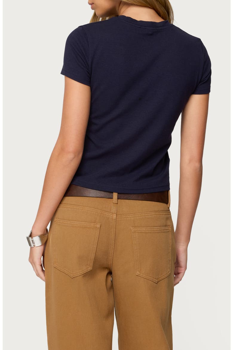 Natalie Stretch Cotton T-Shirt, Alternate, color, NAVY