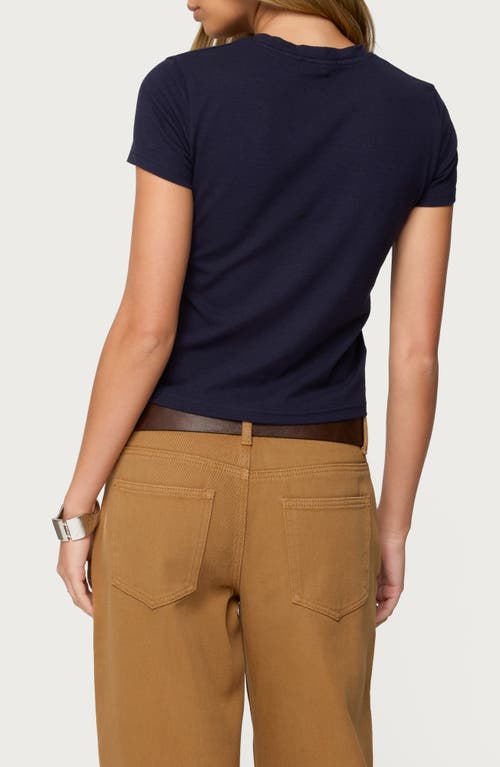 Edikted Natalie Stretch Cotton T-shirt In Blue