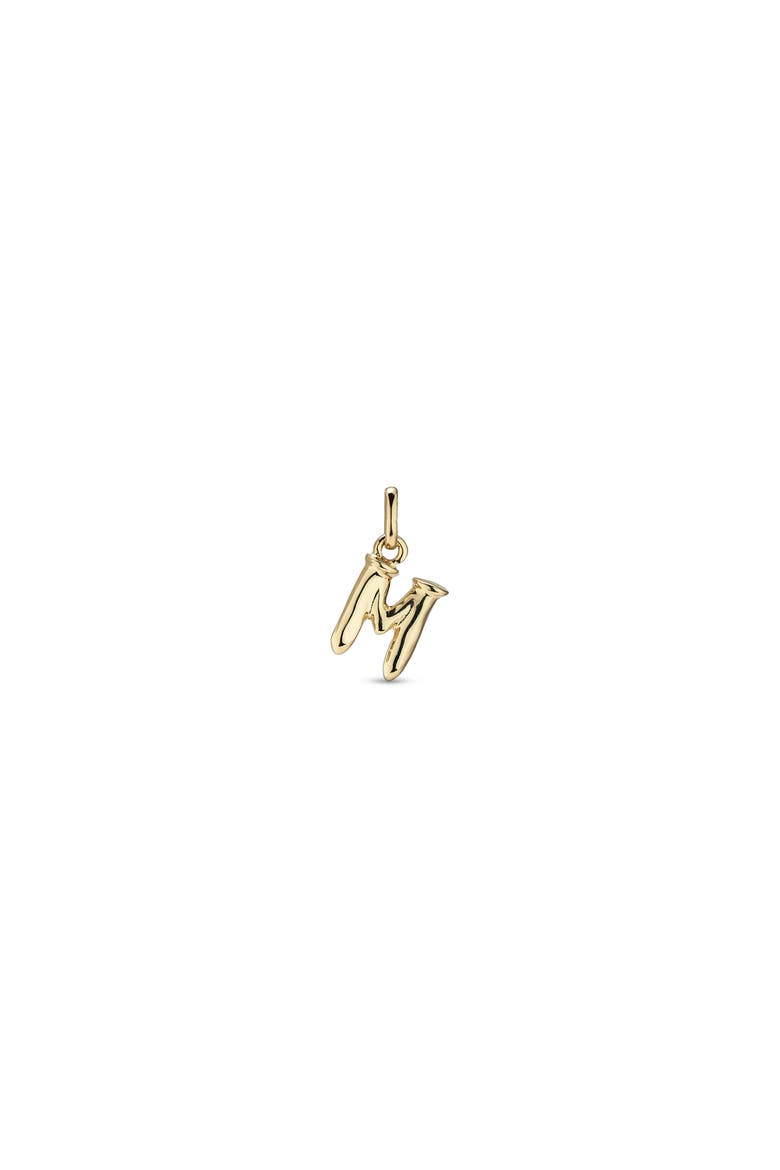 18K Gold-Plated Letter M Charm, Main, color, Gold