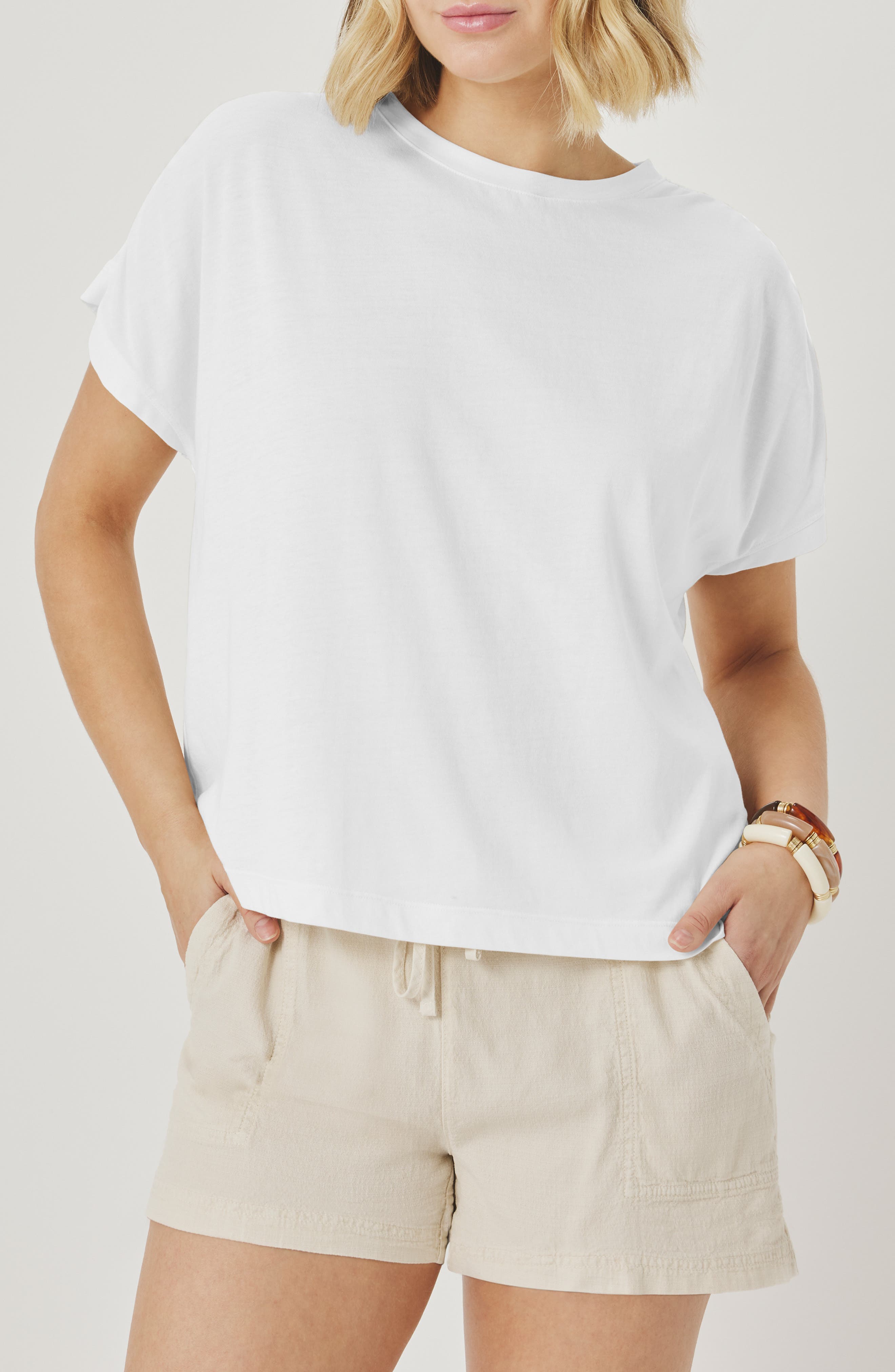 Rebecca Shirred Sleeve Cotton Blend T-Shirt (Women) | Nordstrom