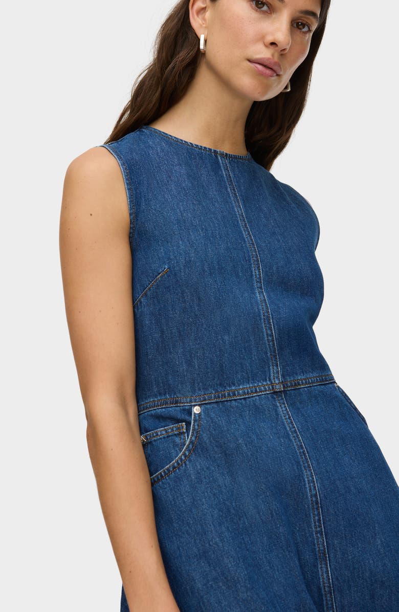 ALIGNE Waterlily Sleeveless Organic Cotton Denim Dress, Alternate, color, Mid Blue