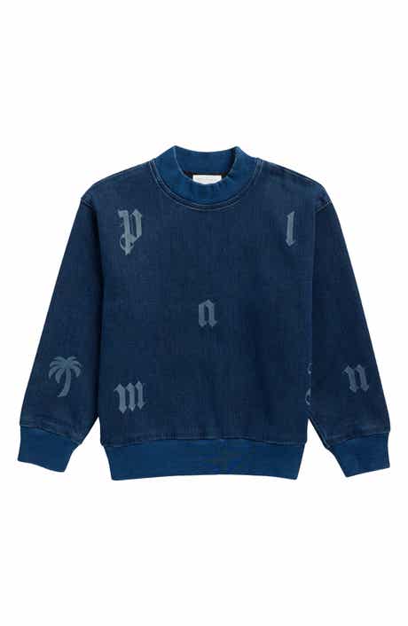 Kids' Washed Lettering Crewneck Sweatshirt