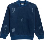 Palm Angels Kids' Washed Lettering Crewneck Sweatshirt