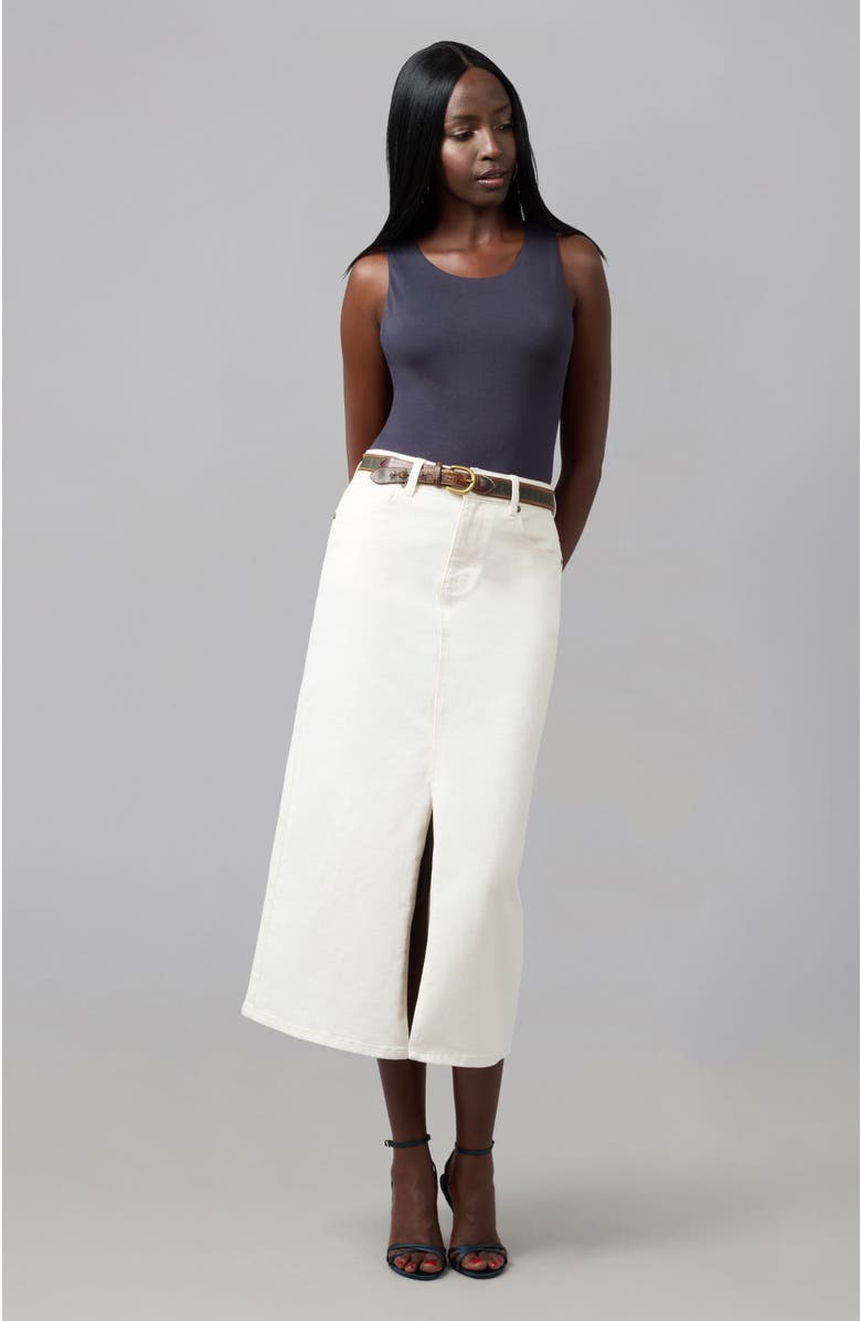 Lola Denim Halston High Rise Maxi Skirt, Alternate, color, Raw