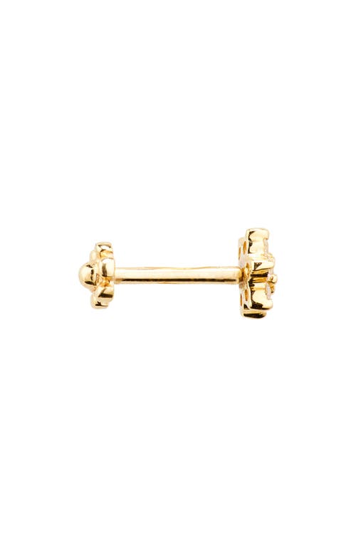 Maria Tash Diamond Flower Threaded Stud Earring In Yellow Gold