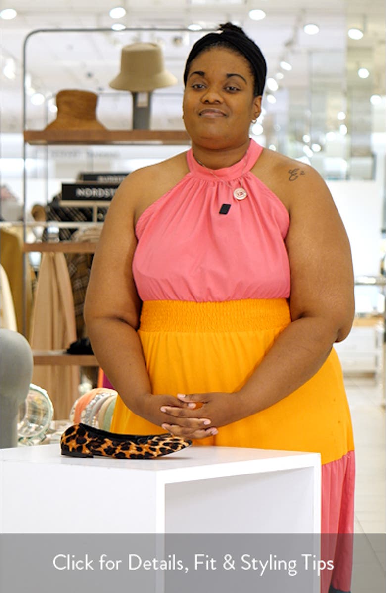 Leopard Print Genuine Calf Hair Ballerina Flat, sales video thumbnail