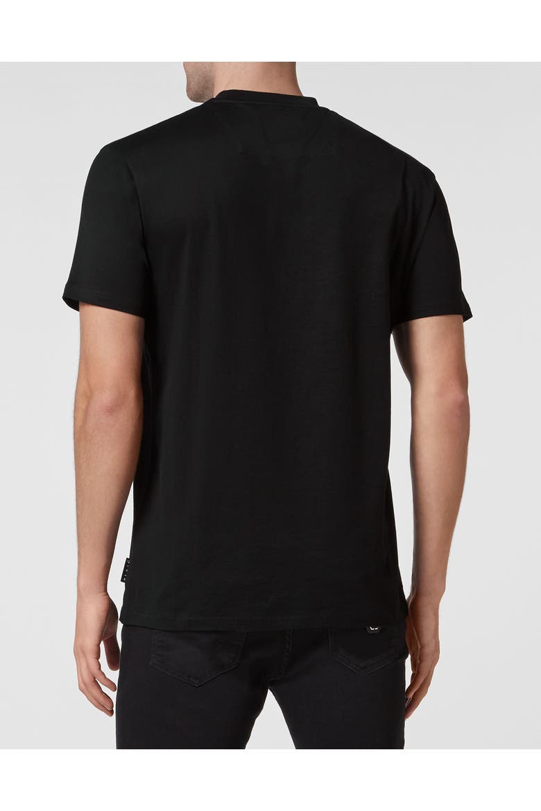 T-Shirt Round Neck Skull Men, Alternate, color, black/white