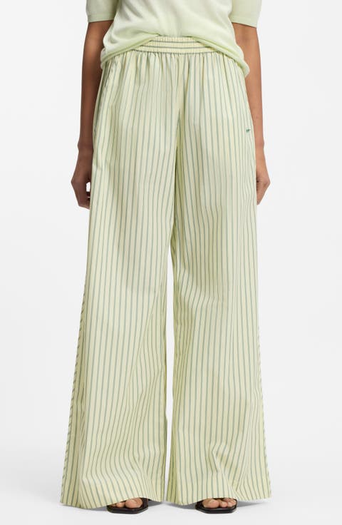 Tiplyn Stripe Wide Leg Cotton Pants