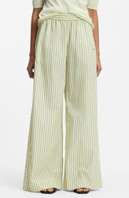 BOSS Orange Tiplyn Stripe Wide Leg Cotton Pants